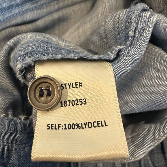 Current Air Blue Chambray Raw Hem w/Pockets Drawstring Waist Shorts sz XS - Picture 8 of 9